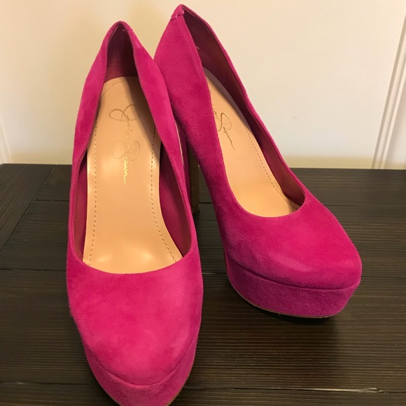 jessica simpson pink suede pumps